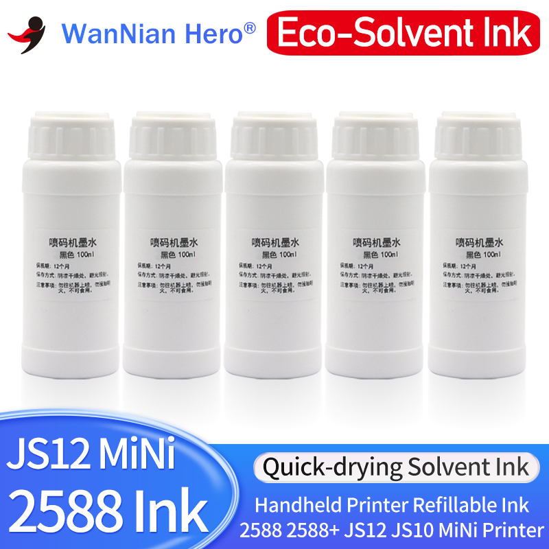 Solvent Printer Ink - 100ml tinta recarregável compatível 2588 js10