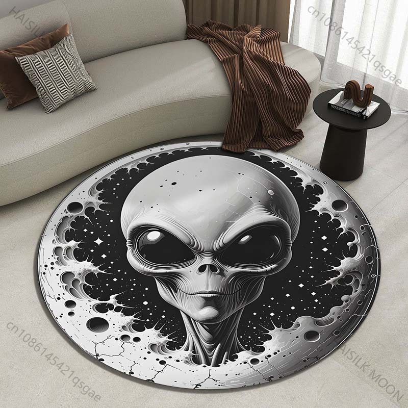 Printing On Commercial - Tapete redondo com estampa de alienígenas