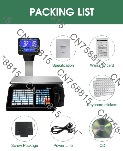 Commercial Printing Options - Balança eletrônica comercial para supermercado com