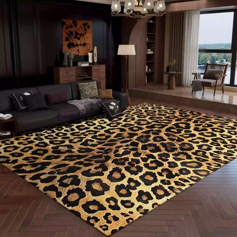 Printing On Commercial - Tapete Retro com Estampa de Leopardo